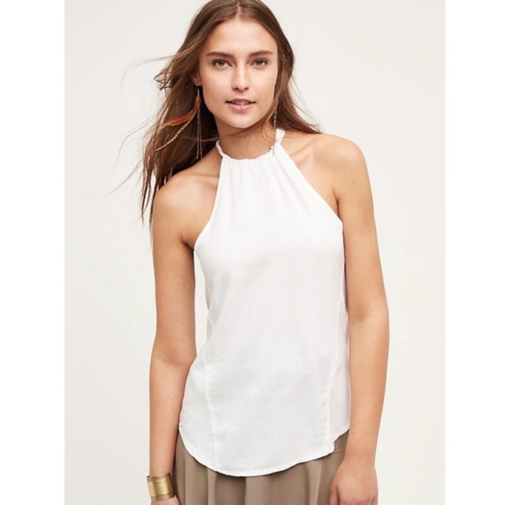 ANTHROPOLOGIE'S CLOTH & STONE KALLA HALTER TOP - Picture 2 of 8